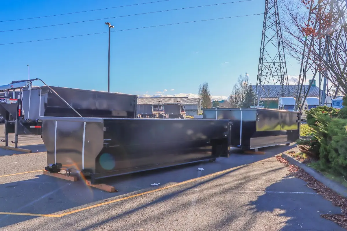 Roll-off dumpster ready for waste disposal at job site for Cleanout Dumpster Rental in Oconomowoc